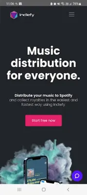 Indiefy - Music Distribution android App screenshot 1